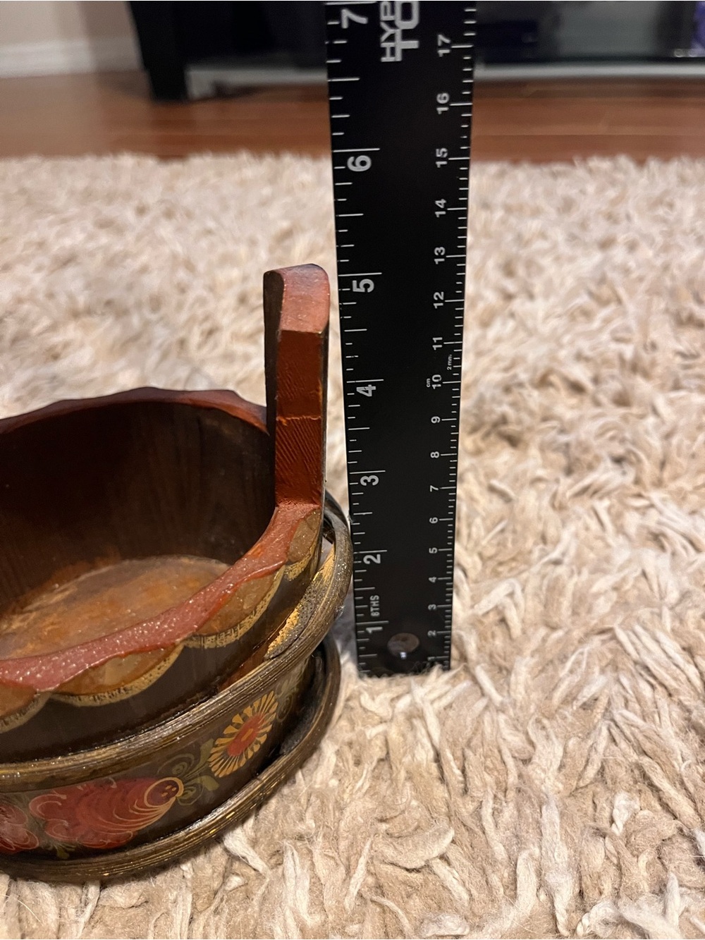 Vintage Austrian Folk Art Wooden Bucket Kärntner Heimatwerk Hand Painted Planter - Picture 3 of 9